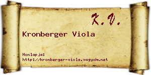 Kronberger Viola névjegykártya